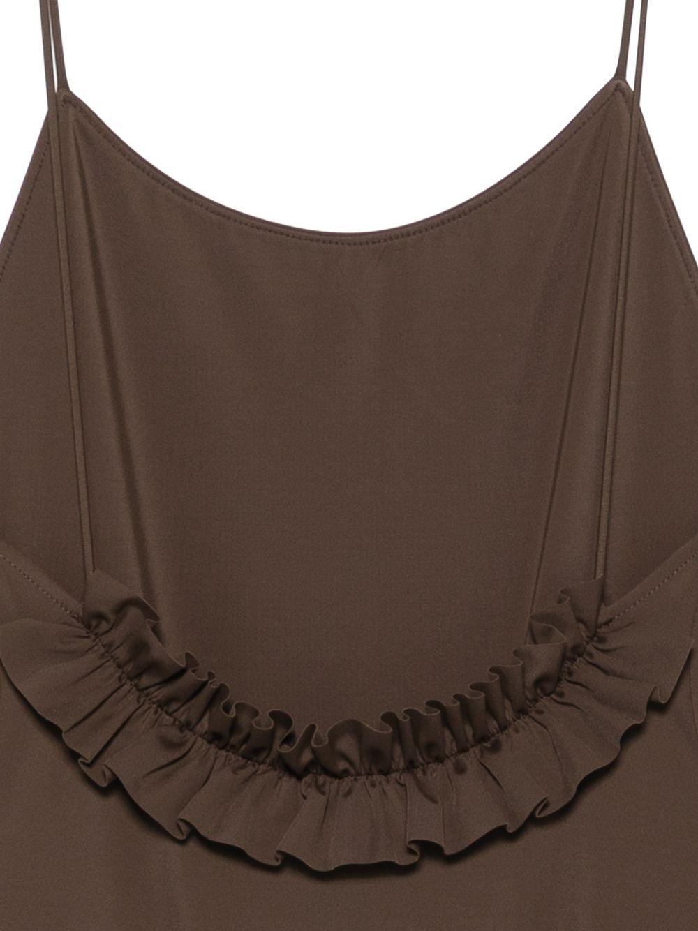 JACQUEMUS Costume intero Cabana marrone con spalline sottili e scollo sulla schiena