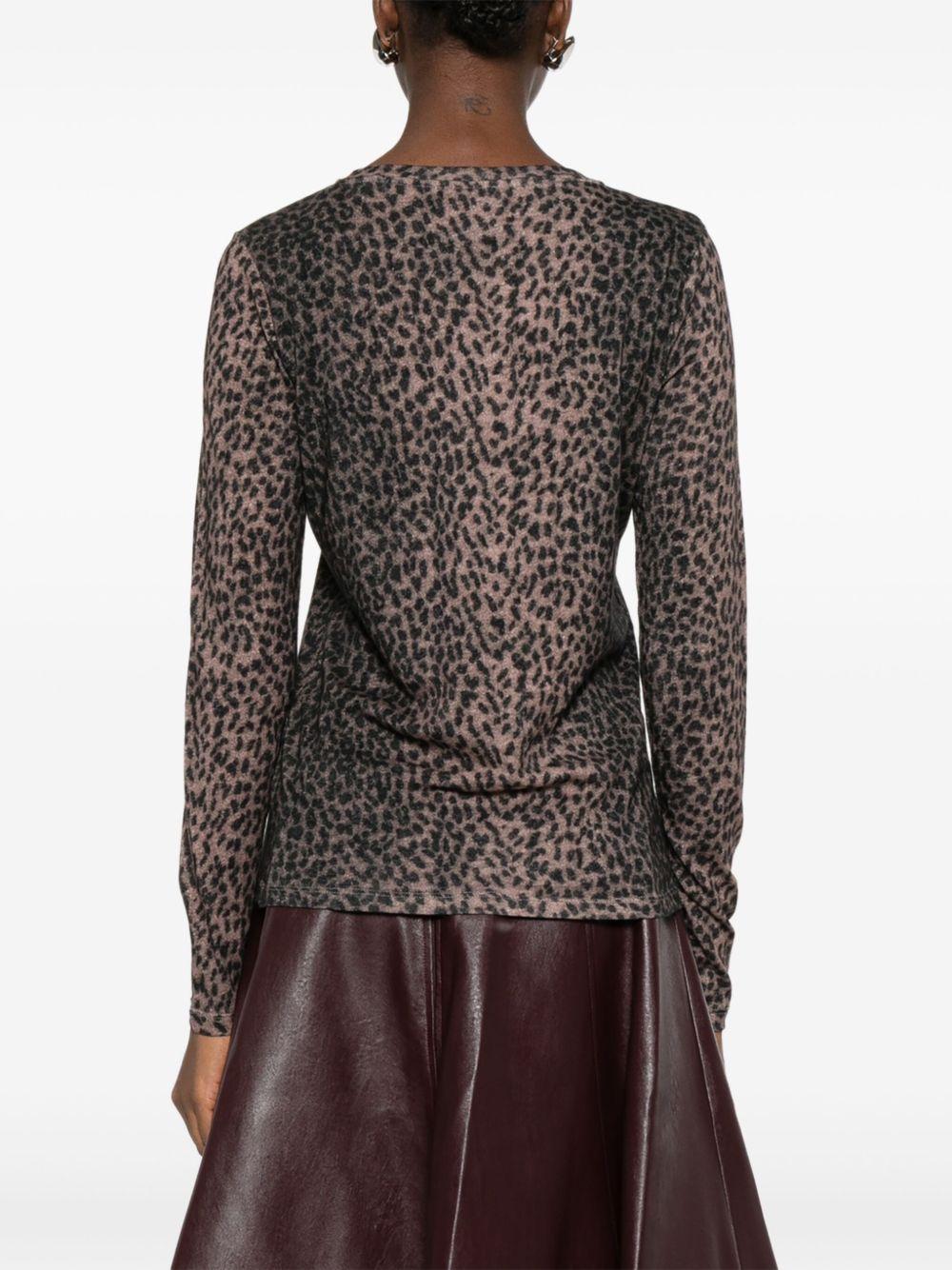 MAJESTIC FILATURES Maglia con scollo a V animalier