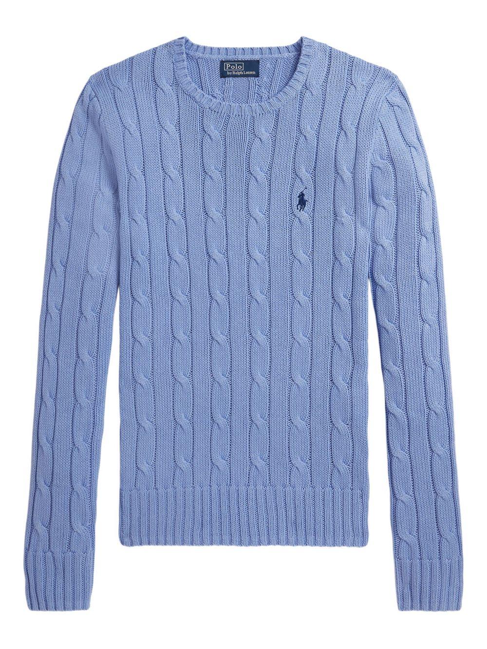 POLO RALPH LAUREN Maglia a trecce girocollo indaco