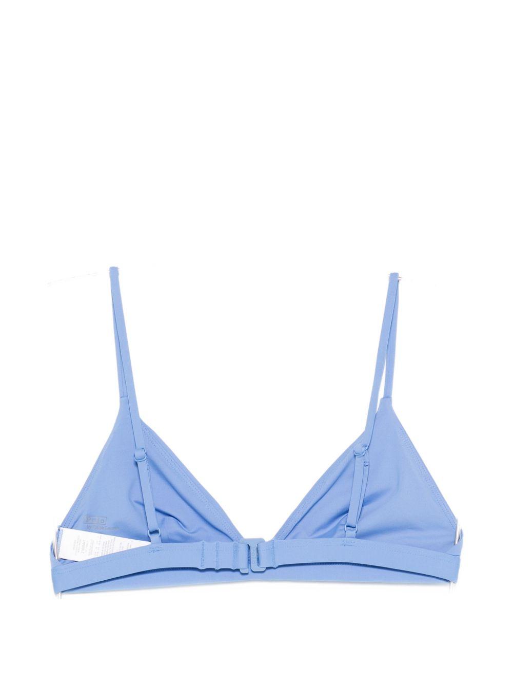 POLO RALPH LAUREN Top bikini a triangolino azzurro