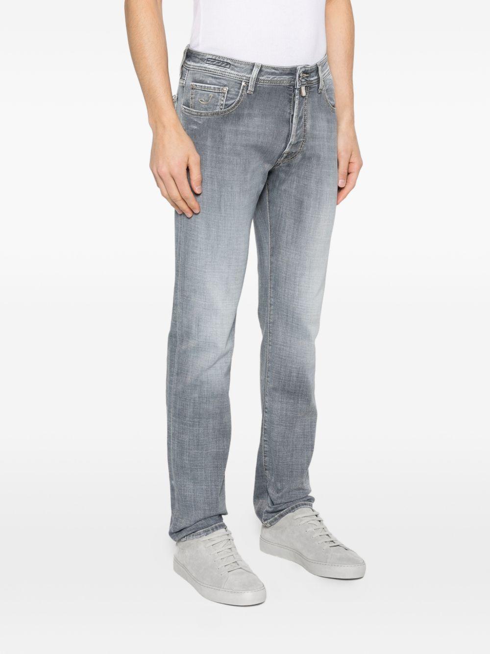 JACOB COHEN Jeans grigio chiaro a cinque tasche con bottoni