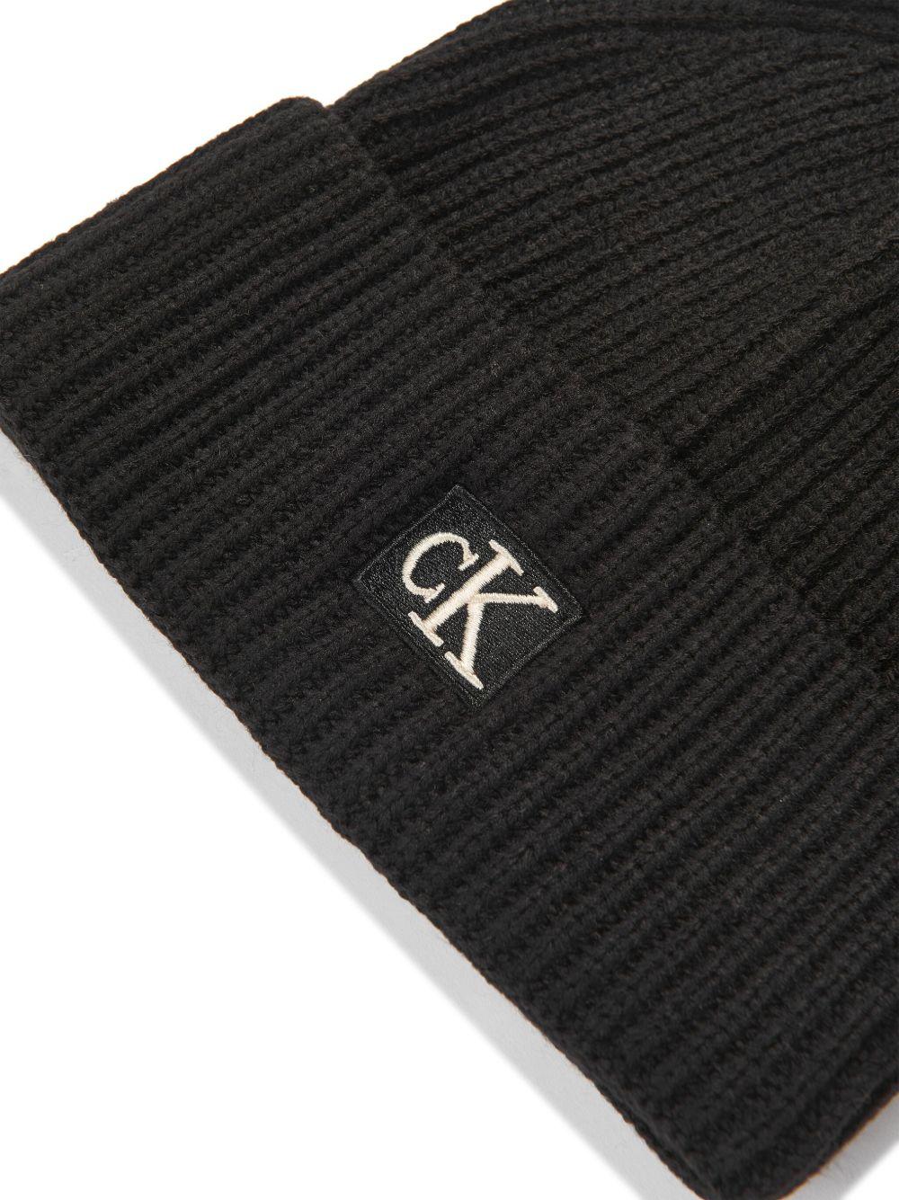 CALVIN KLEIN JEANS Berretto nero con logo