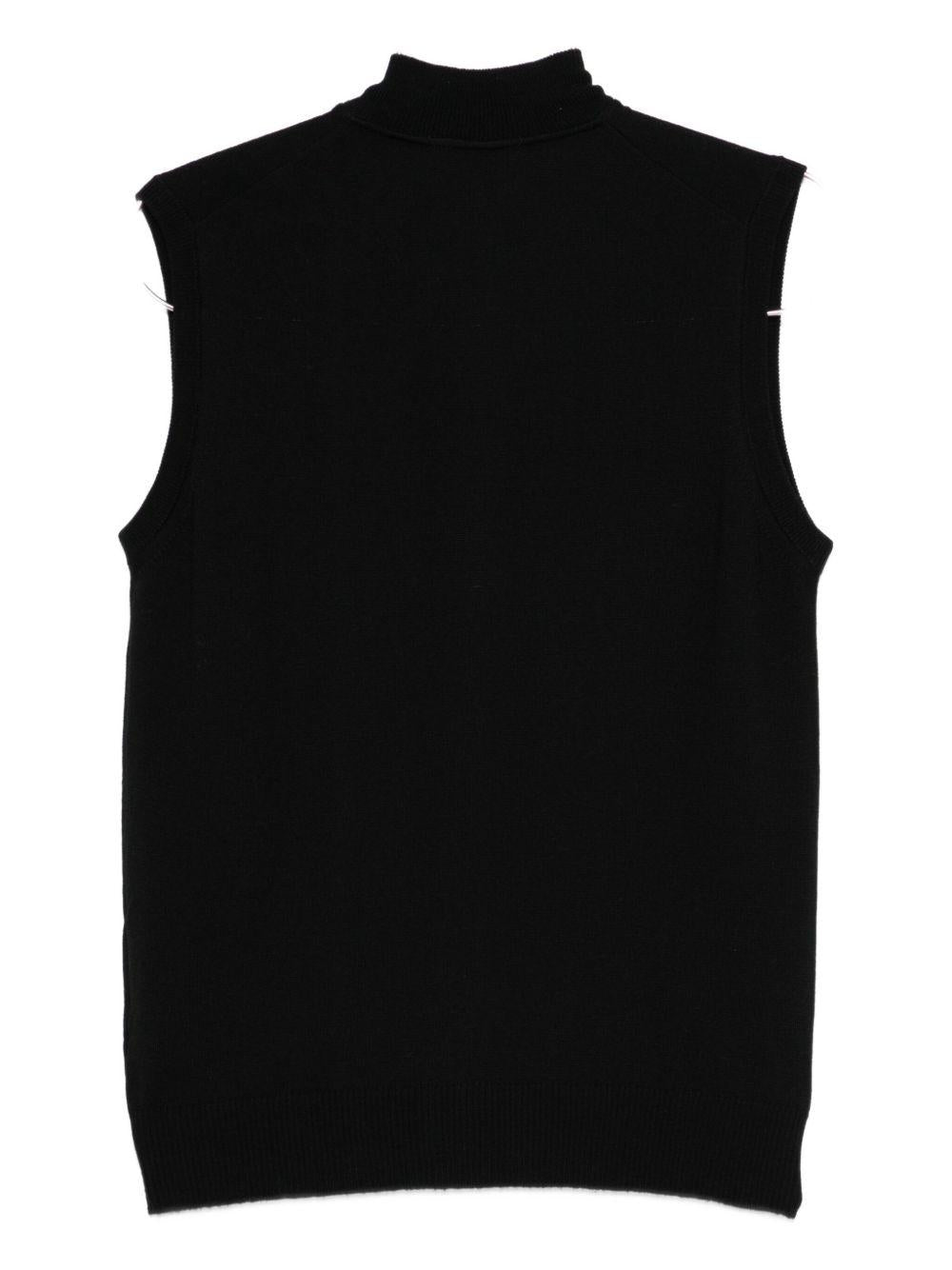 ALPHA STUDIO Gilet in maglia nero