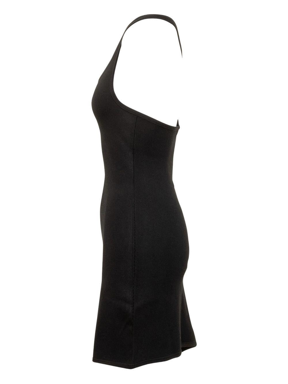 COURREGES Abito nero con taglio in diagonale