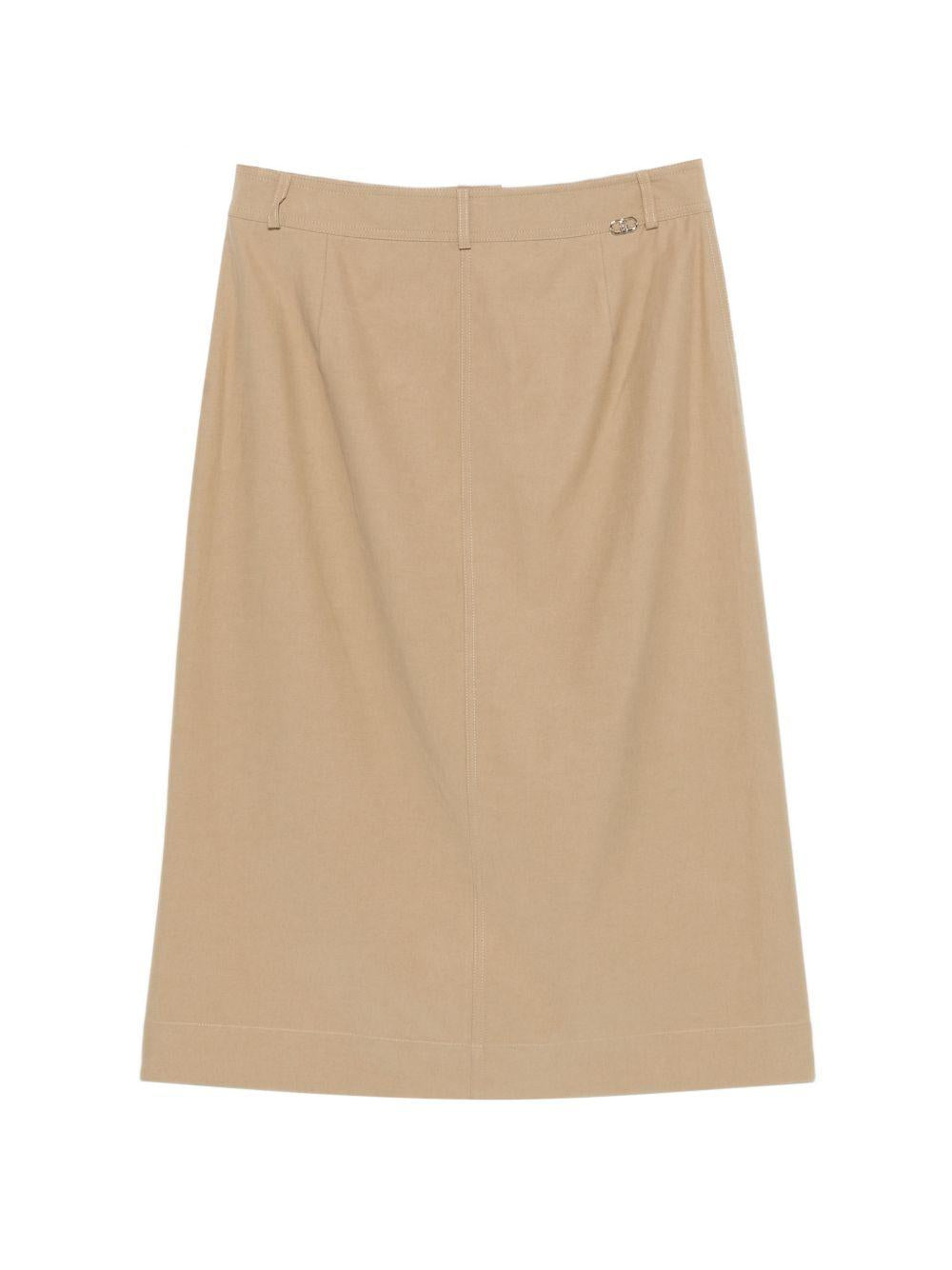 LIUJO Gonna midi con tasche e chiusura con bottoni