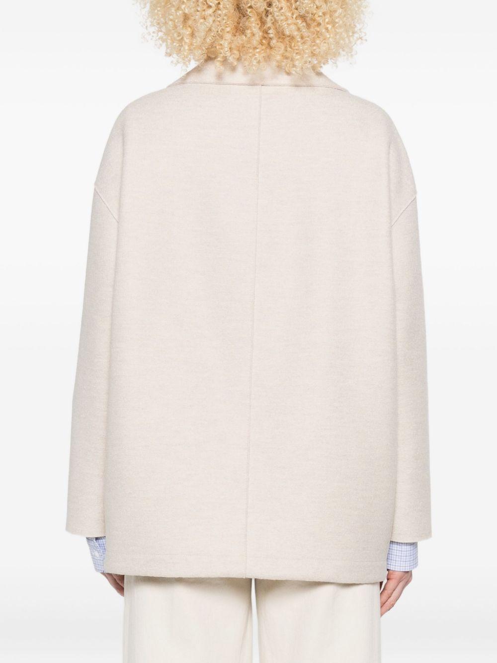 HARRIS WHARF LONDON Cappotto corto doppiopetto in lana beige