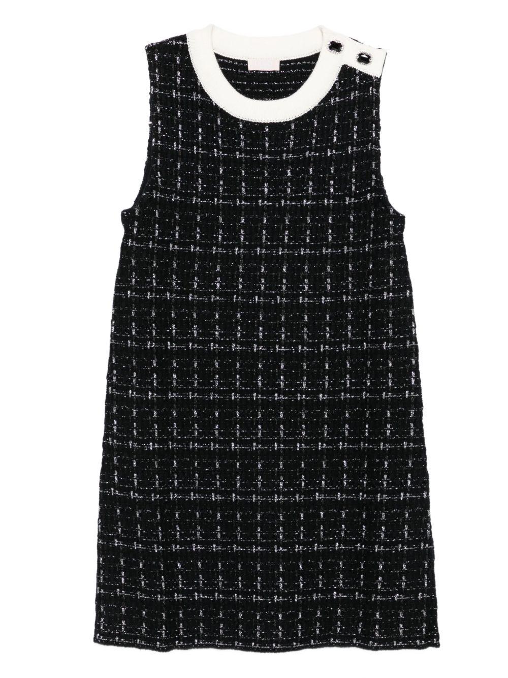 LIUJO Abito corto nero con colletto bianco