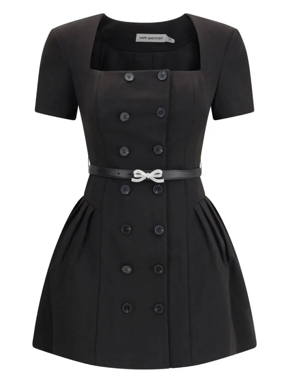 SELF PORTRAIT Miniabito in crêpe con gonna palloncino