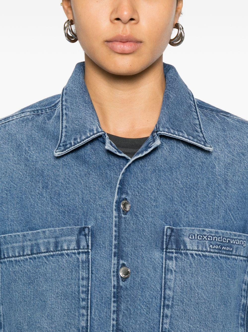 ALEXANDER WANG Camicia crop in denim