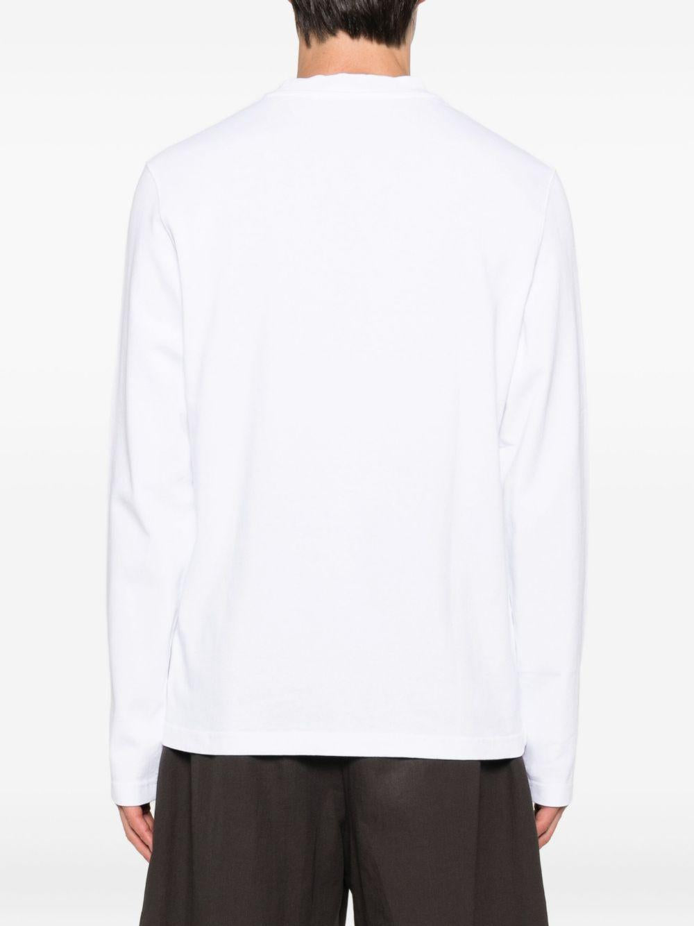 JACQUEMUS T-shirt Gros Grain bianca a maniche lunghe