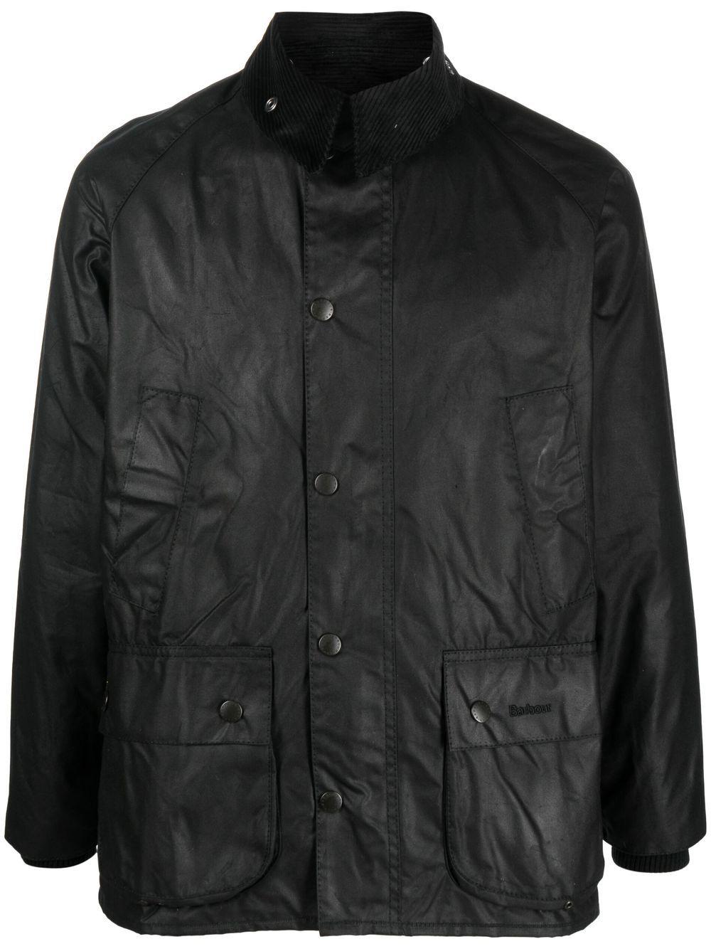 BARBOUR Giacca 'Bedale' in cotone cerato nero