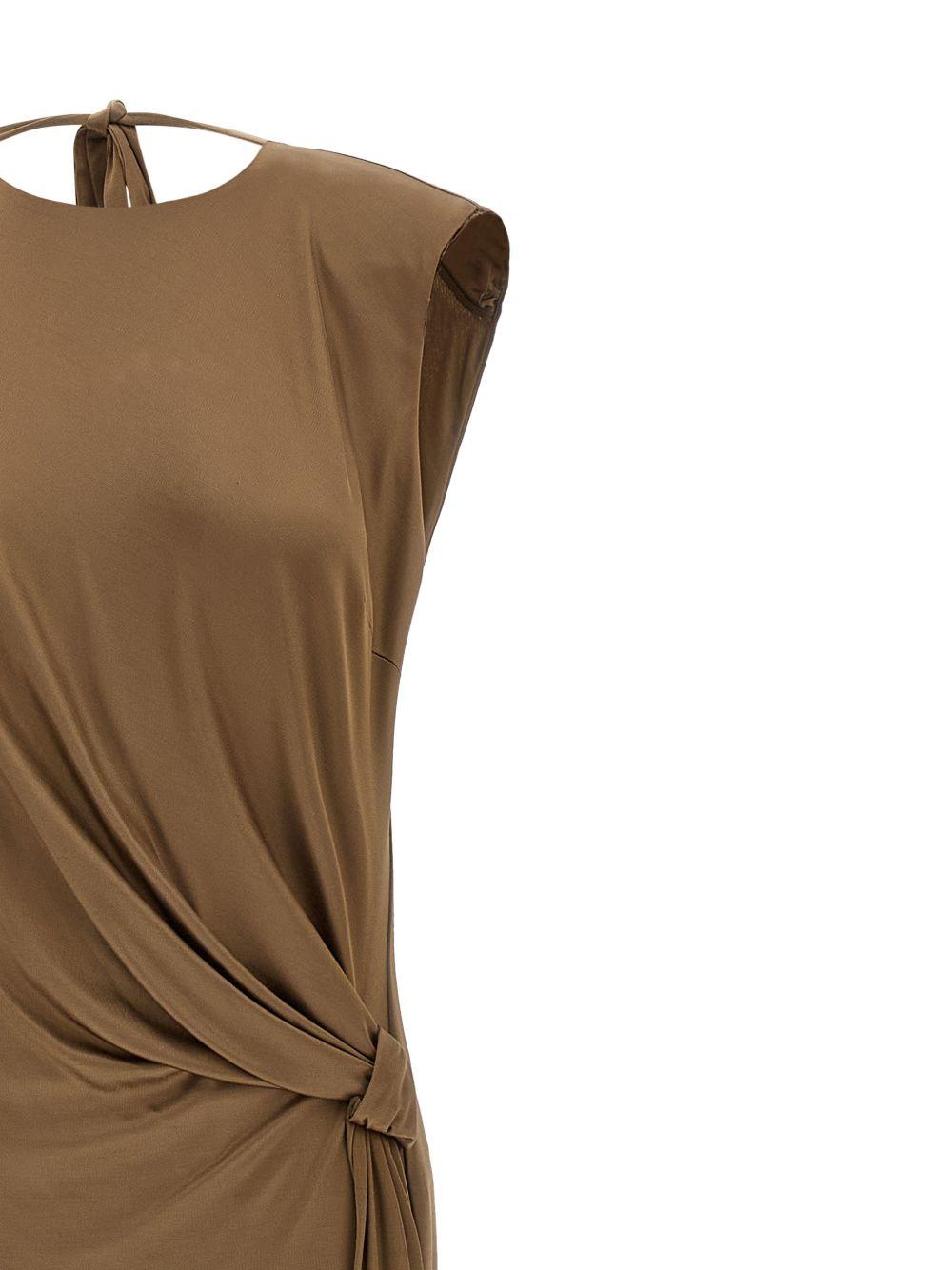 ELISABETTA FRANCHI Abito lungo drappeggiato con schiena scollata