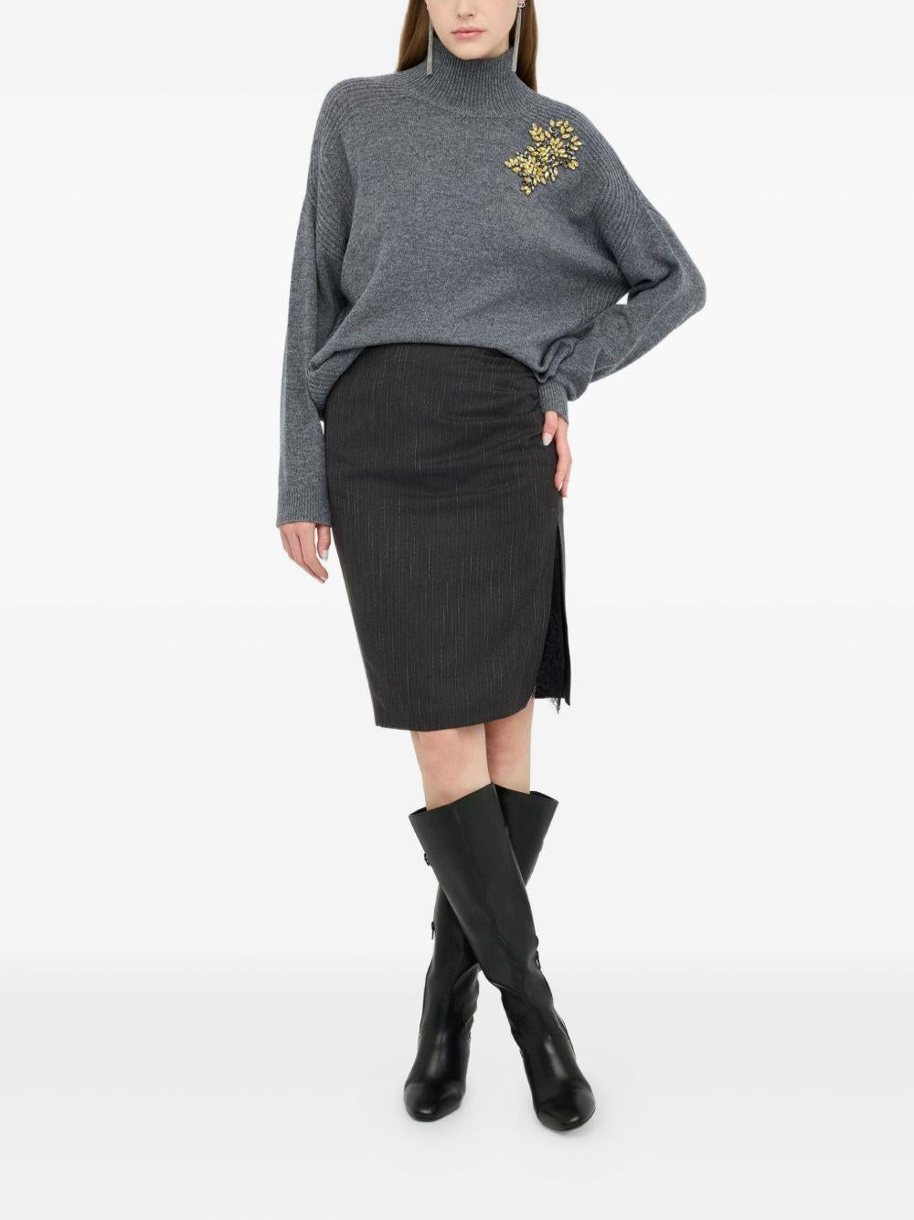 LIUJO Gonna midi con spacco