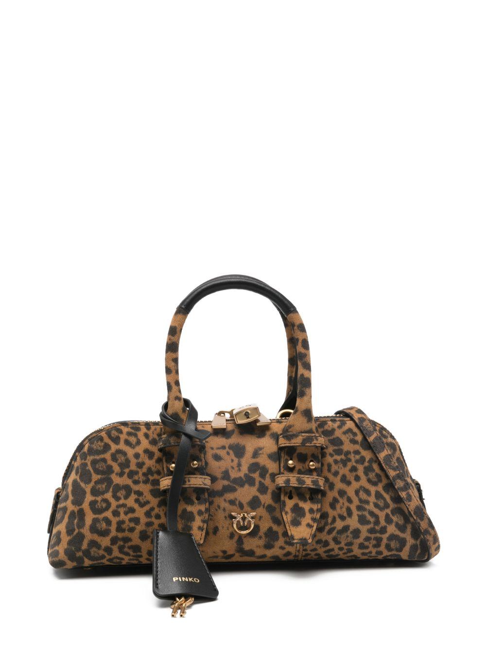 PINKO Borsa a mano Bowling Bag in pelle animalier