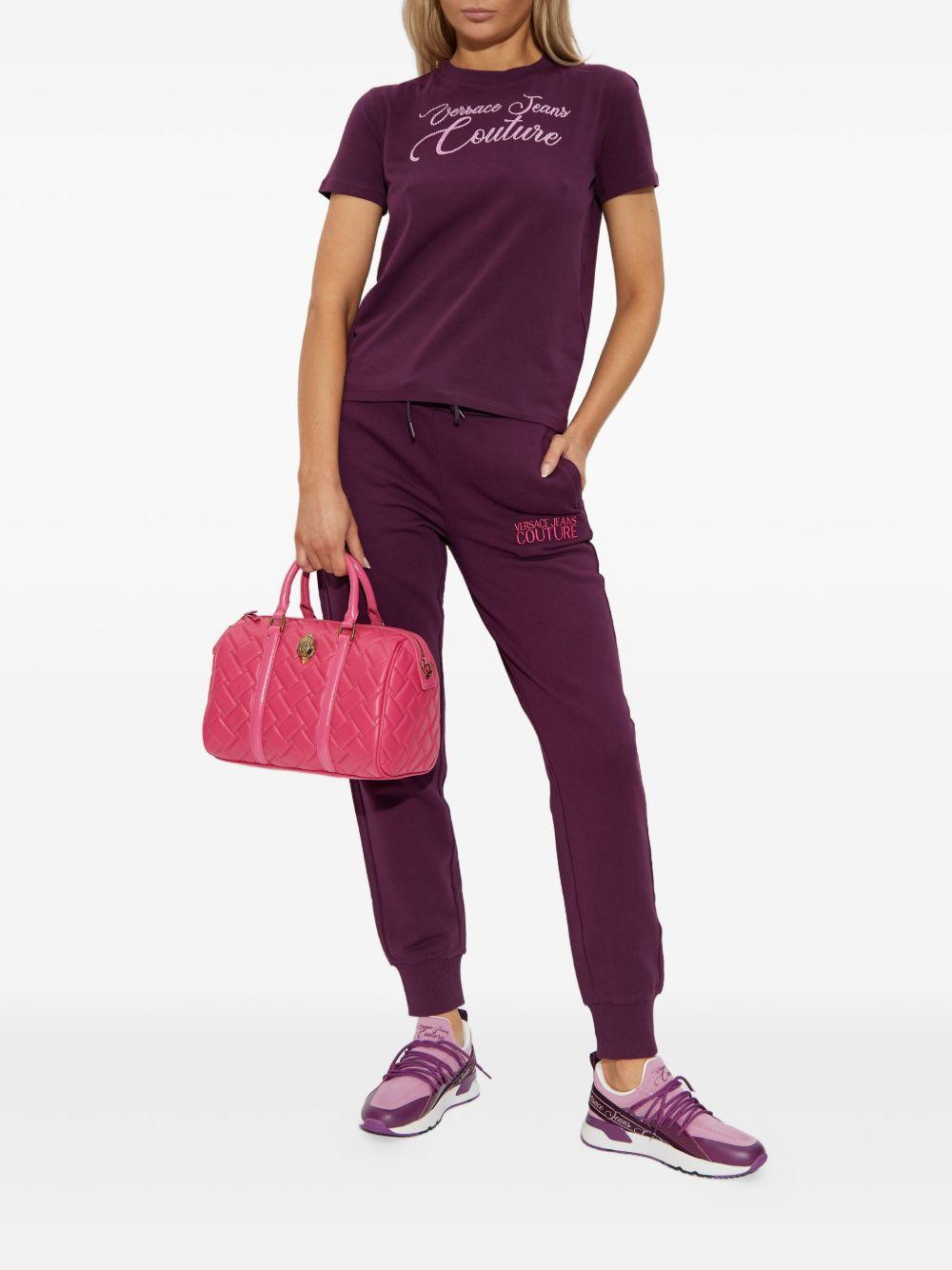 VERSACE JEANS COUTURE T-shirt borgogna con logo