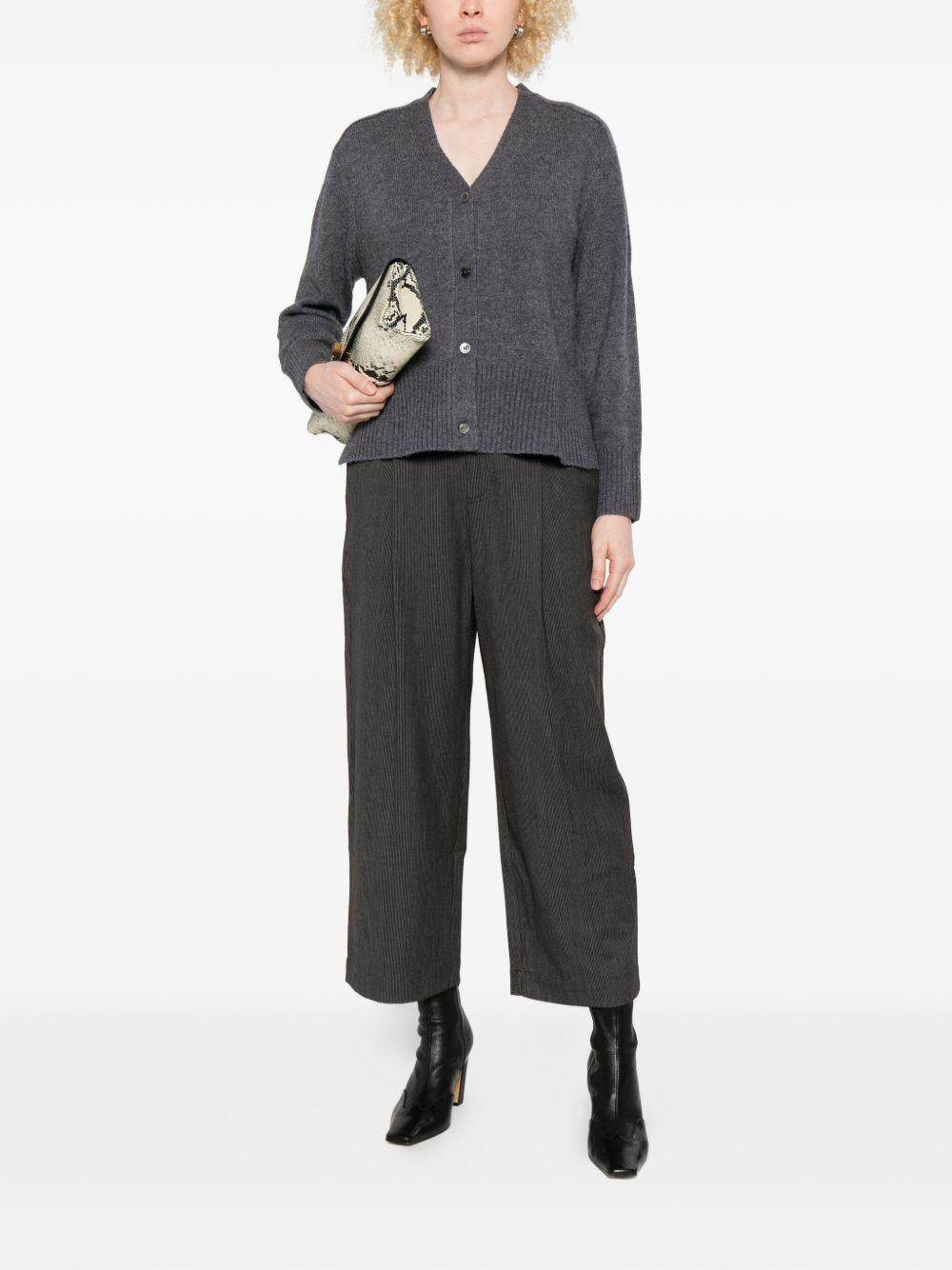 YERSE Cardigan Daff in misto lana grigio