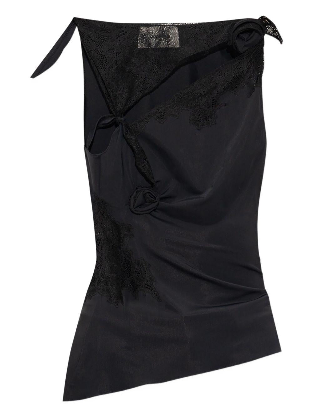 COPERNI Top con nodi e inserti in pizzo