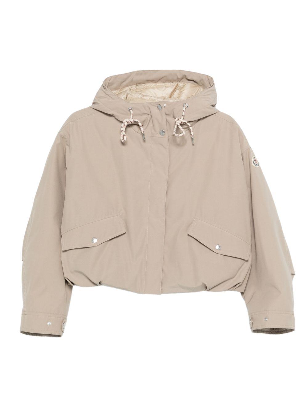 MONCLER Giacca impermeabile beige con cappuccio