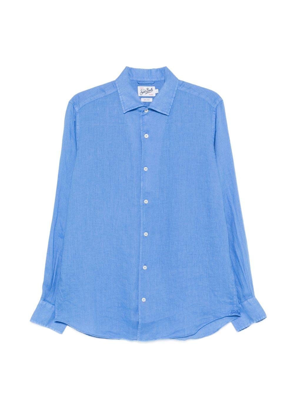 MC2 SAINT BARTH Camicia in lino Raphael azzurra