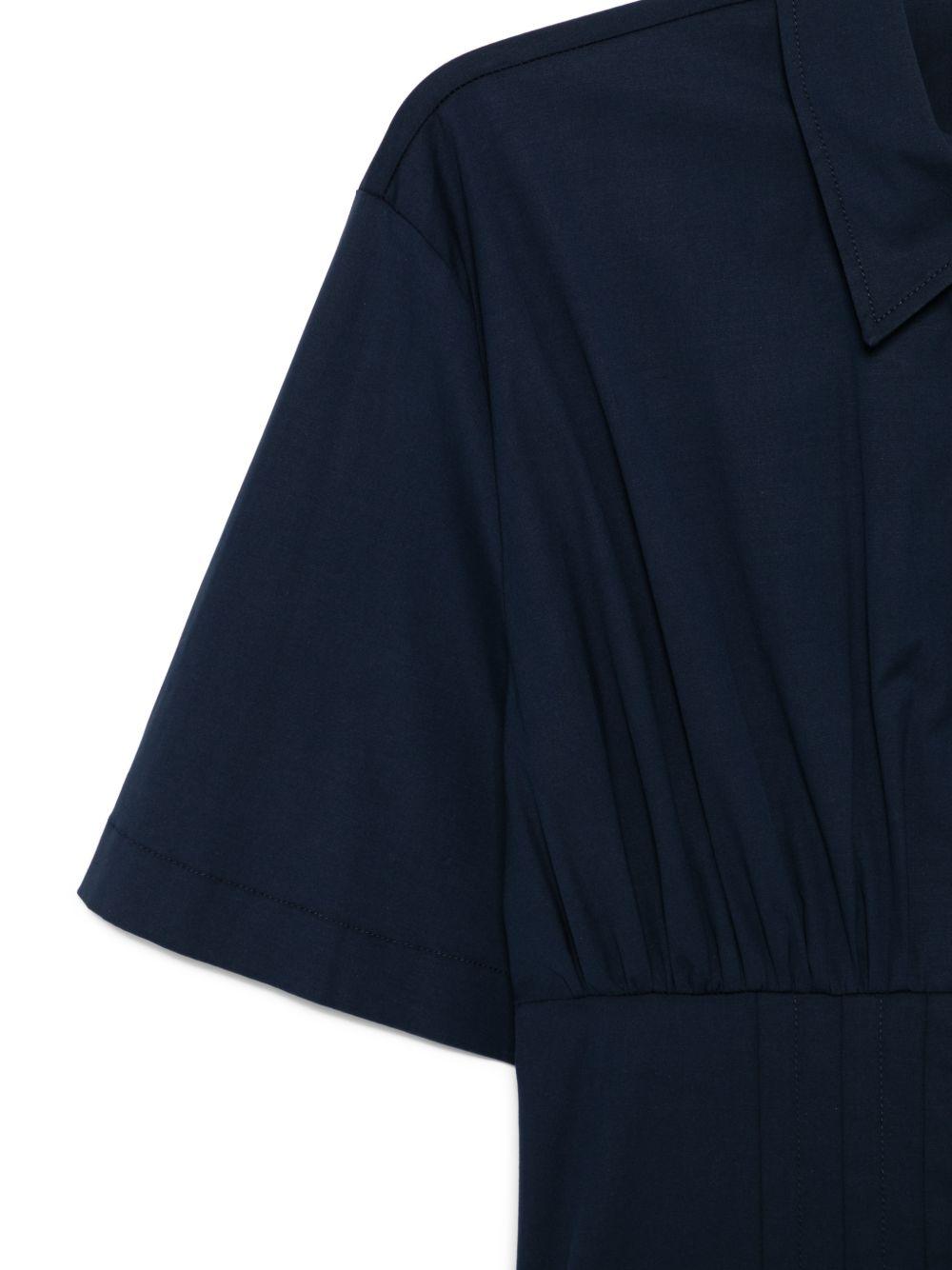 SEMICOUTURE Abito corto Sandra in cotone blu a maniche corte