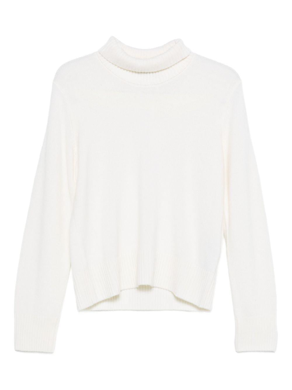 SEVENTY Maglia in cashmere e lana bianca a collo alto