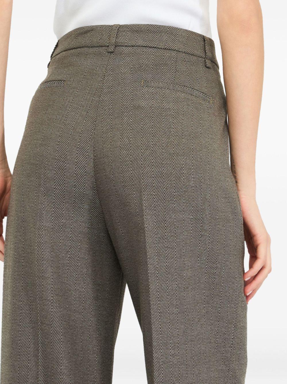 LIUJO Pantaloni con motivo chevron e piega stirata