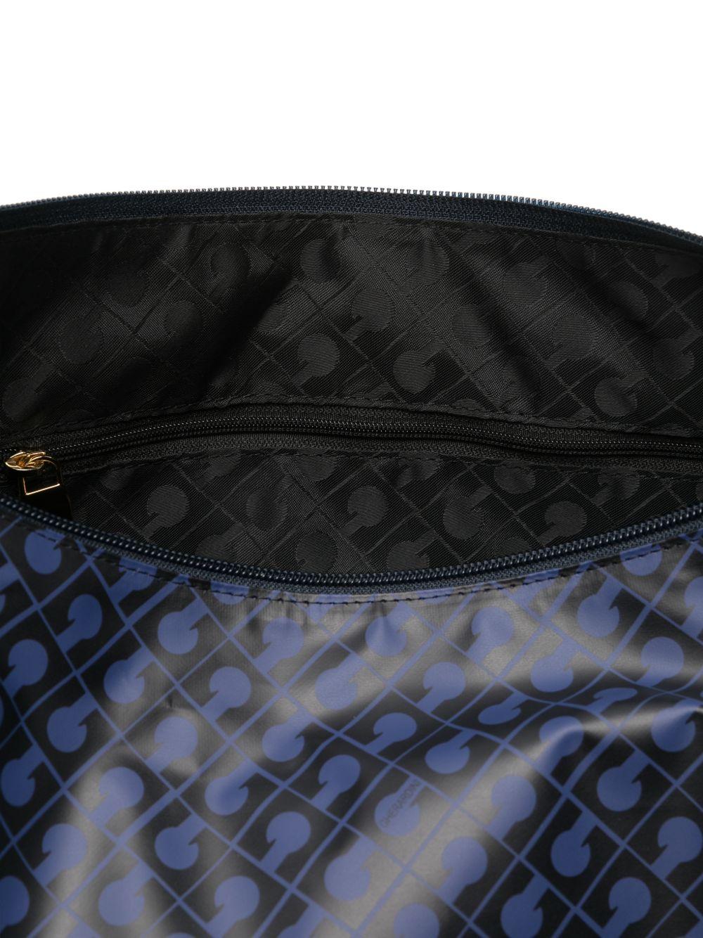 GHERARDINI Borsa Softy Odissey con logo all-over blu scuro