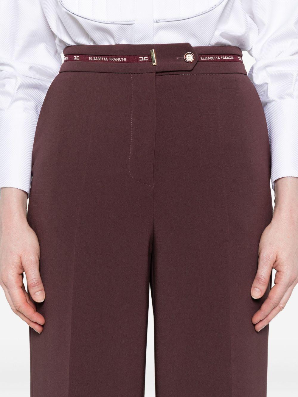 ELISABETTA FRANCHI Pantaloni burgundy a vita alta