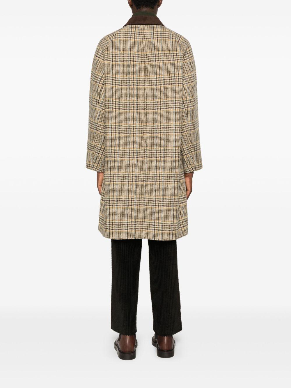 AMARANTO Cappotto lungo in lana con fantasia a quadri