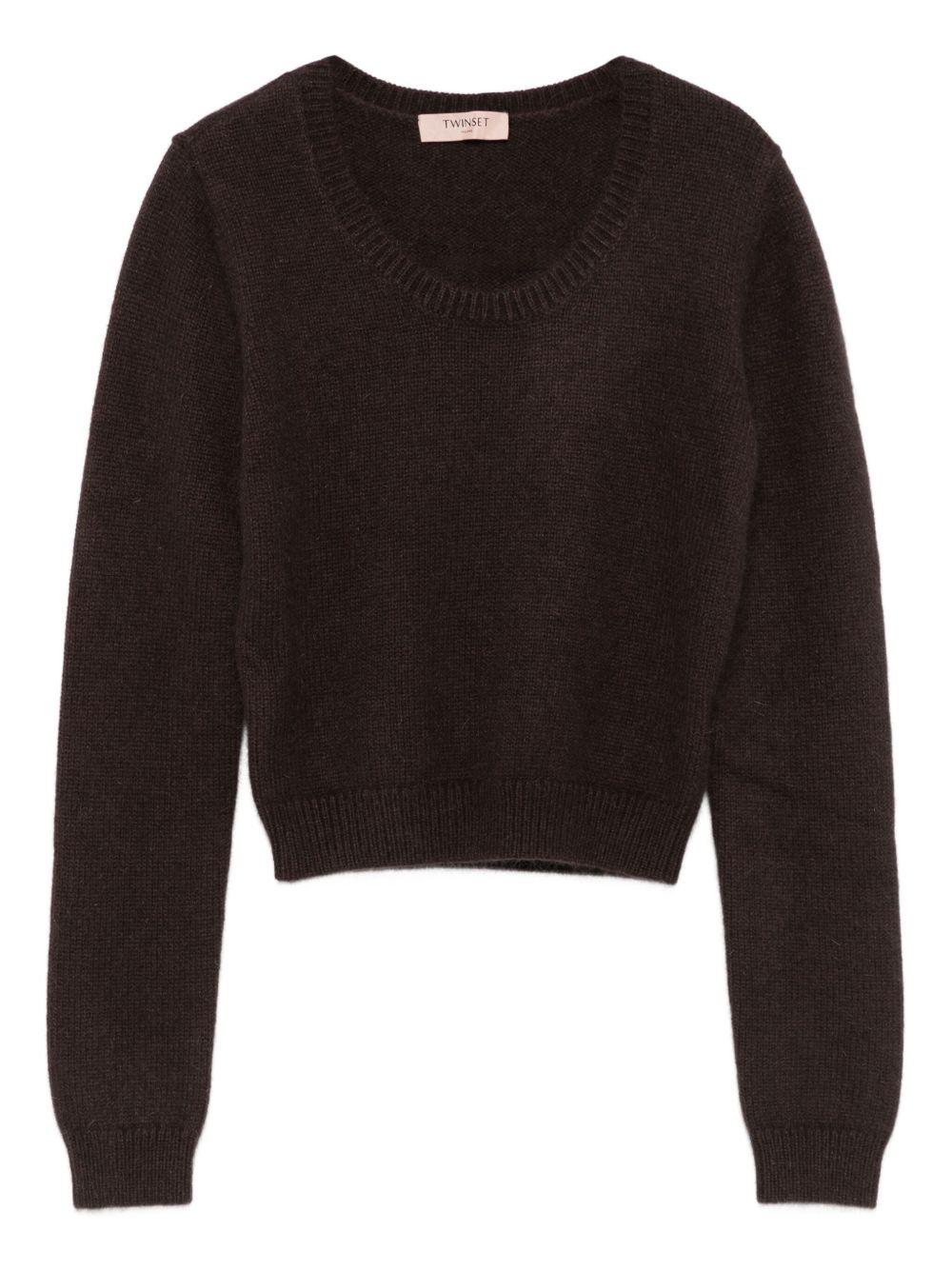 TWINSET Maglia girocollo marrone