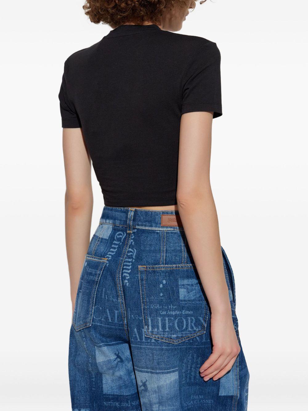 PALM ANGELS T-shirt crop con stampa
