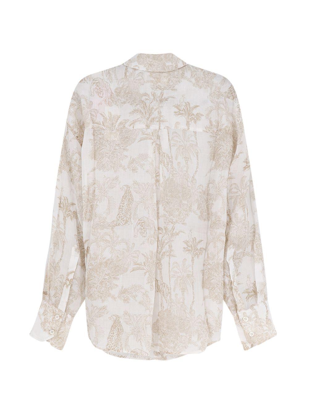 MC2 SAINT BARTH Camicia Cristel con stampa floreale marrone