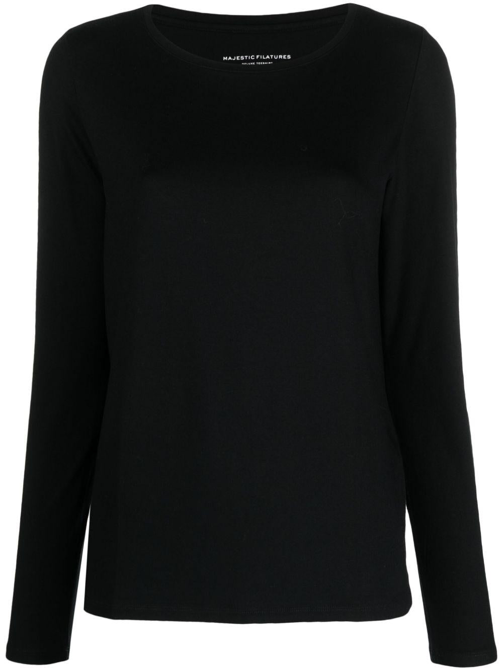 MAJESTIC FILATURES T-shirt girocollo nera