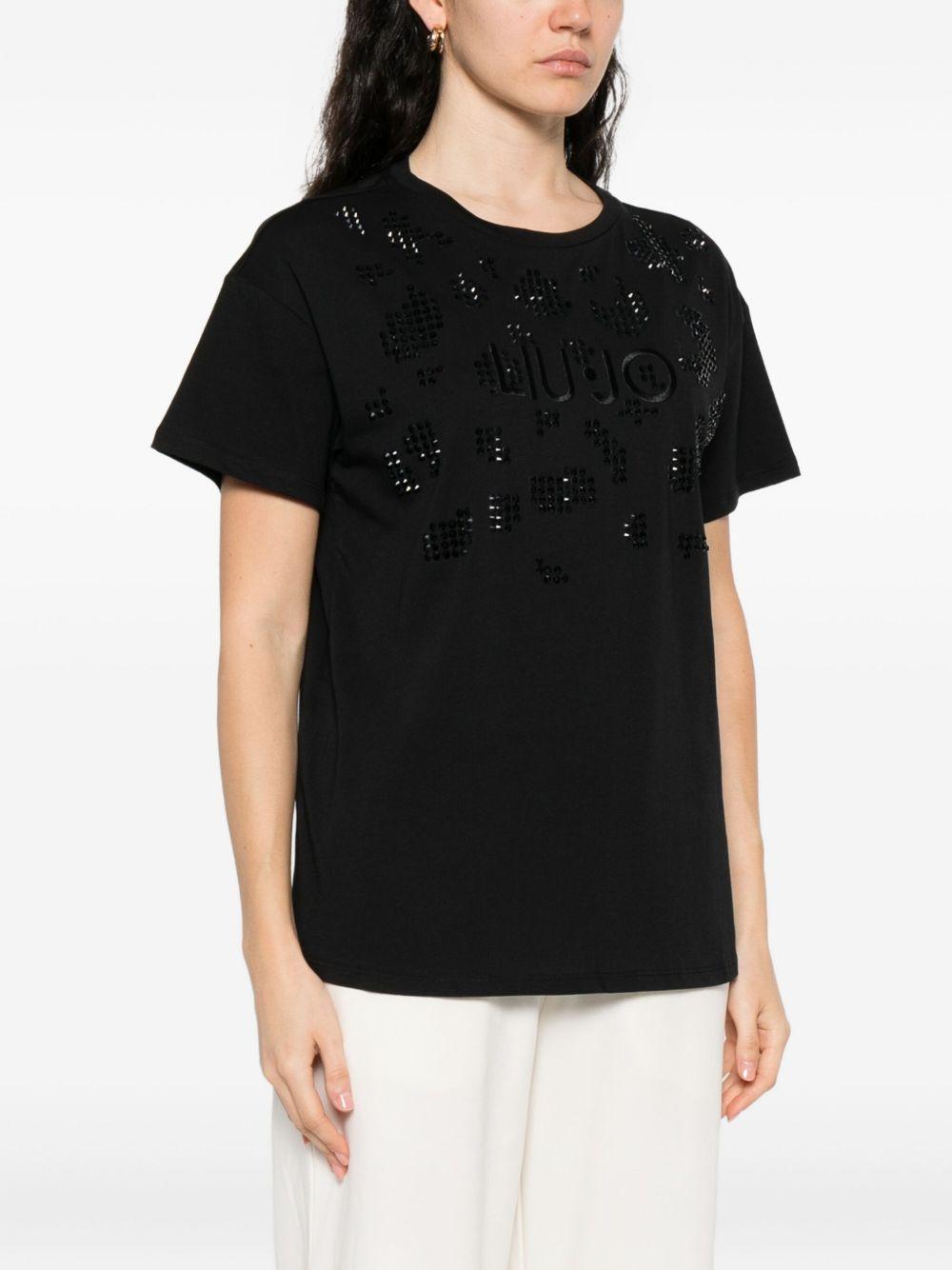 LIUJO T-shirt con strass e logo