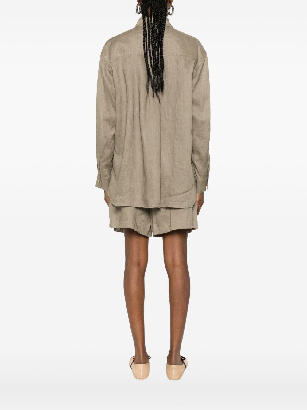 ELEH Camicia a maniche lunghe color fango