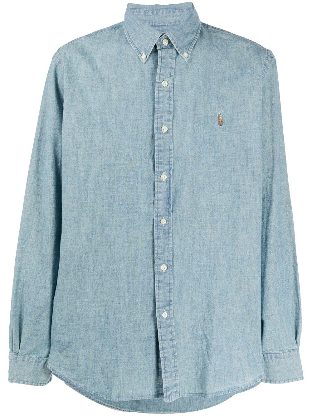 POLO RALPH LAUREN Camicia in denim con cavallino