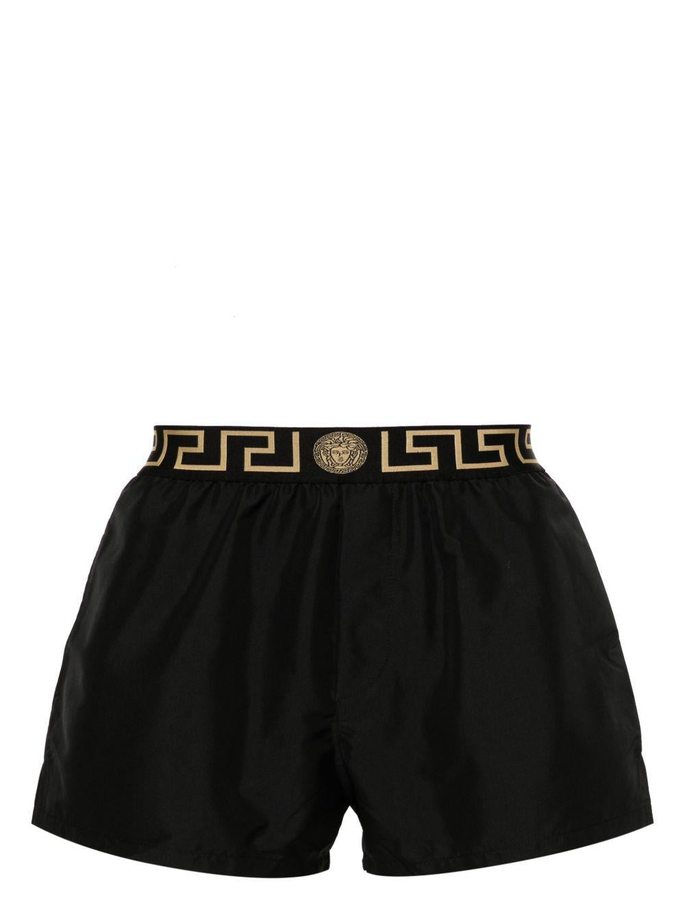 VERSACE Costume da bagno nero con dettagli Greca e Medusa