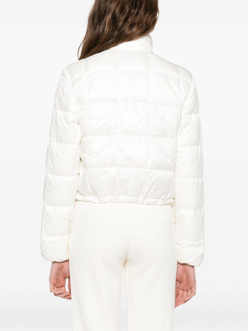 MONCLER Piumino crop bianco con coulisse