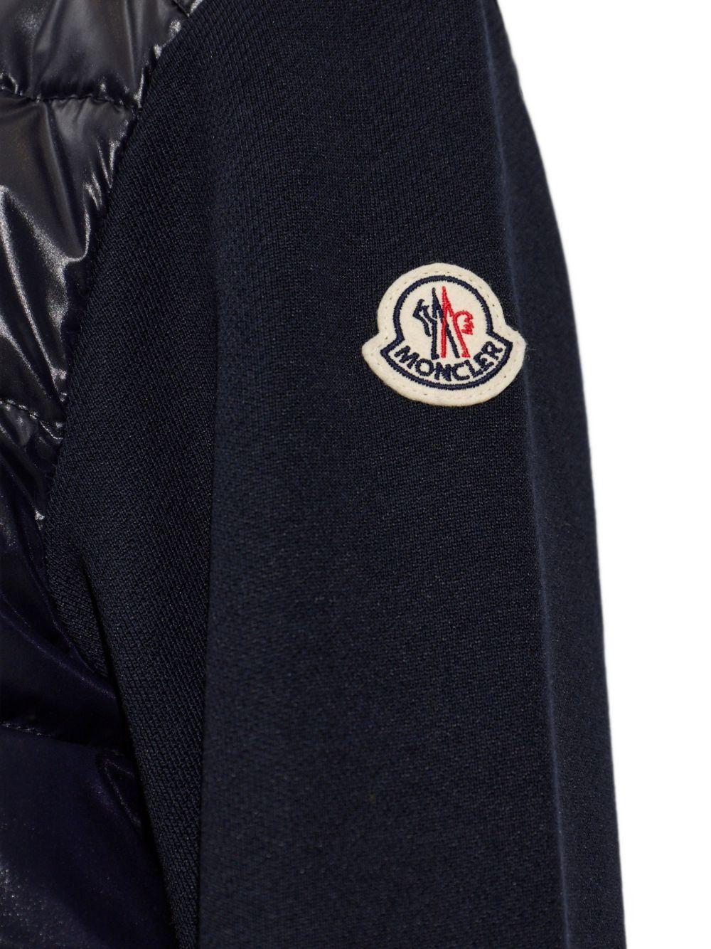 MONCLER Giacca piumino nero imbottito con tasche