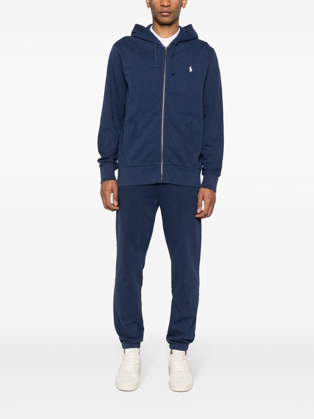 POLO RALPH LAUREN Felpa blu con cappuccio e zip