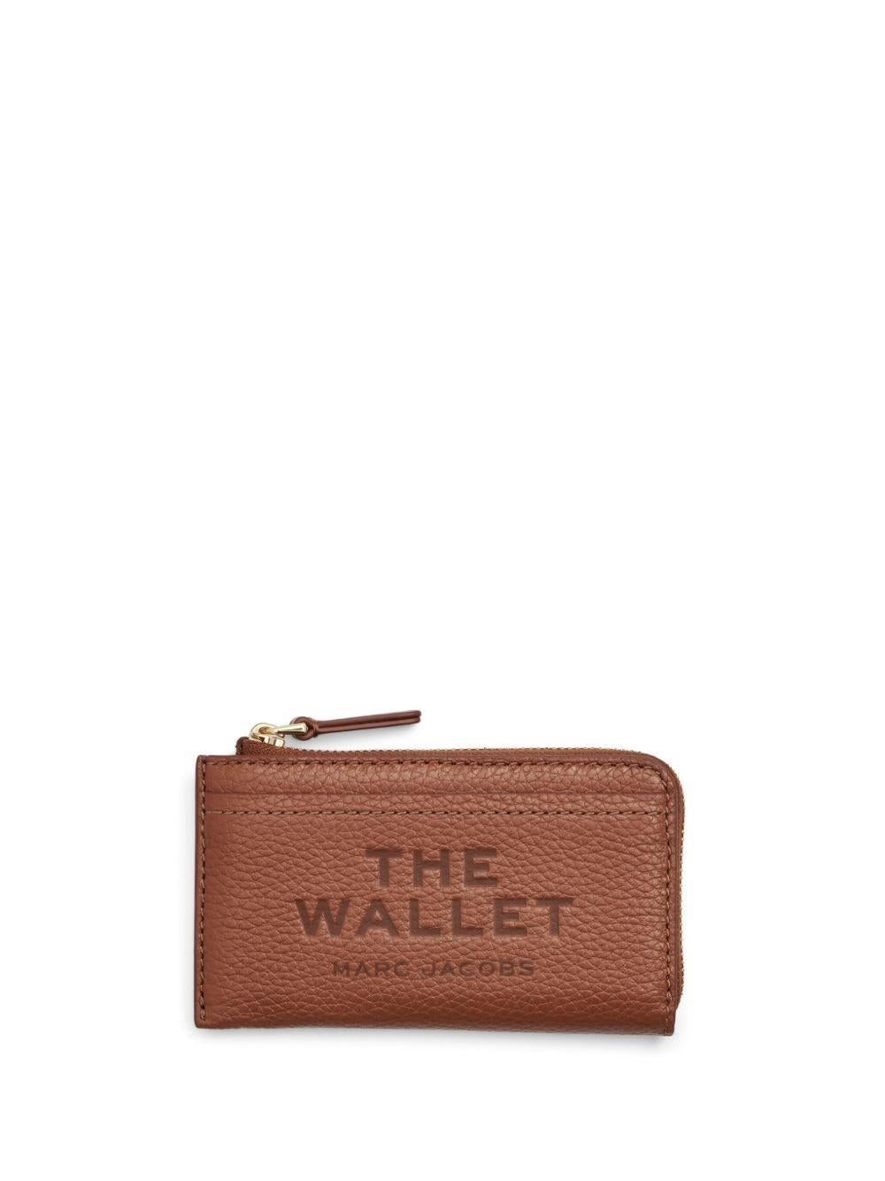 MARC JACOBS Portafoglio 'The Leather Top Zip Multi Wallet' in pelle marrone