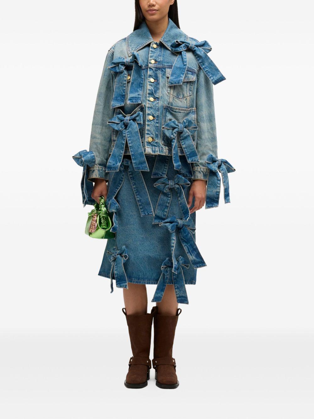 GANNI Giacca in jeans con fiocchi