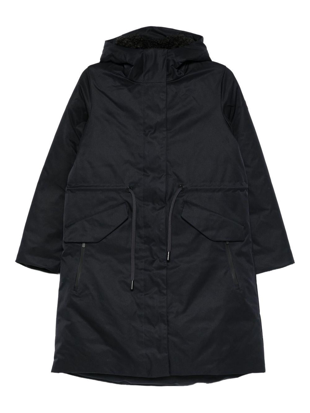 SAVE THE DUCK Parka lungo 'Joel' nero con elastico
