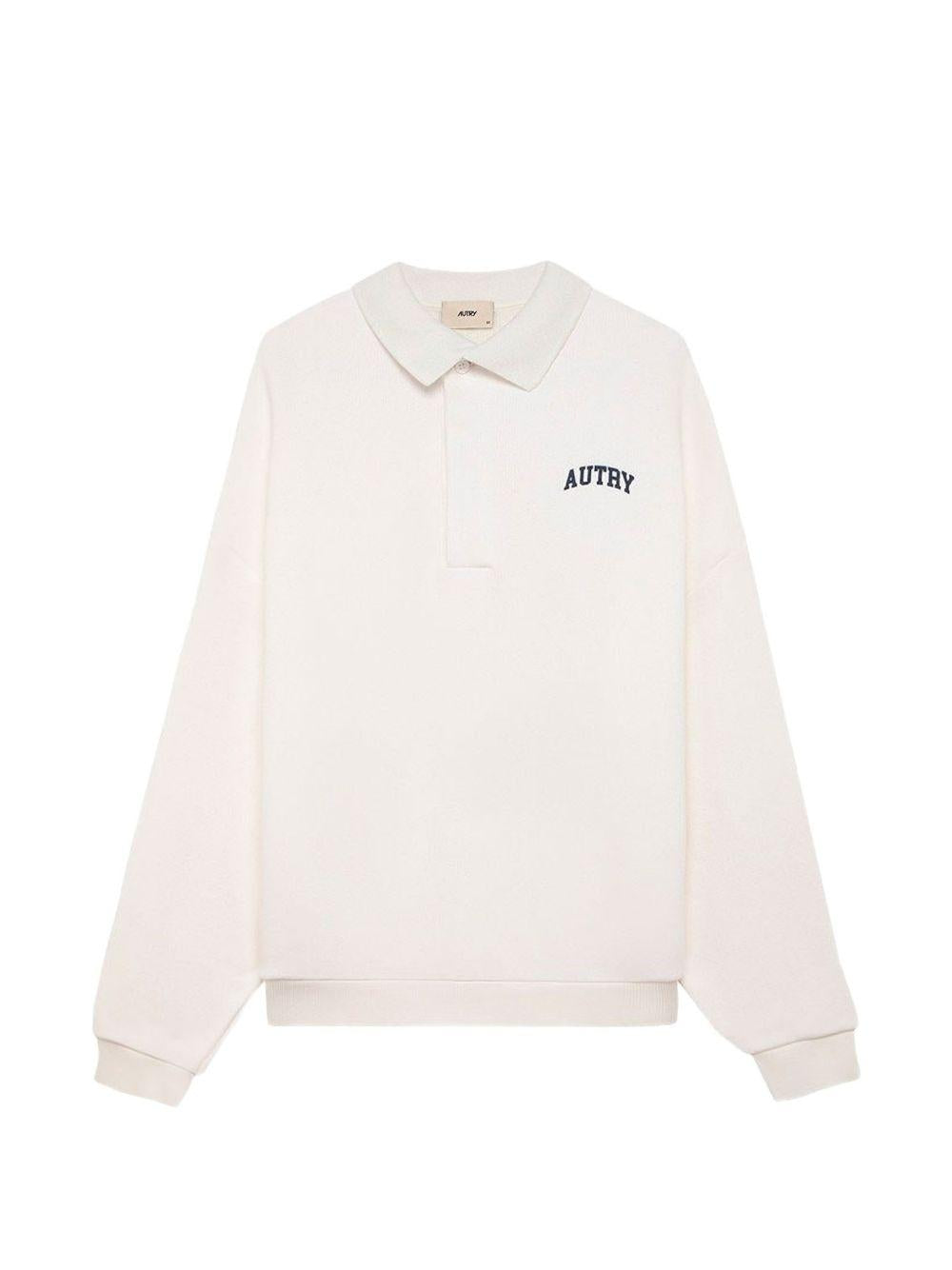 AUTRY Polo bianca a maniche lunghe con logo