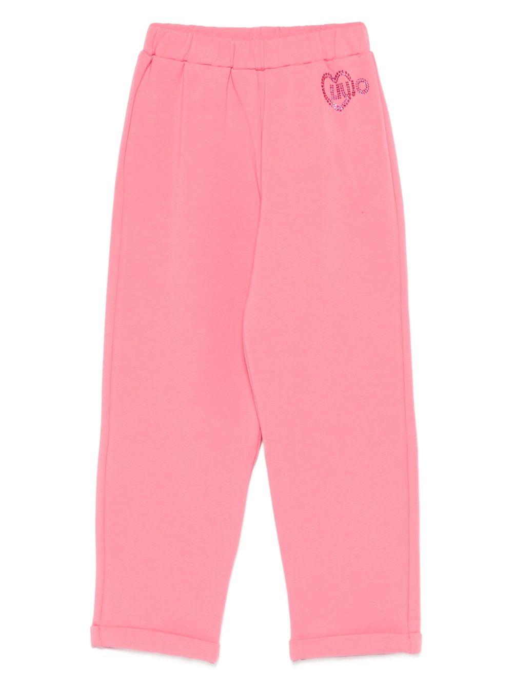 LIUJO Pantaloni sportivi rosa in cotone elasticizzato