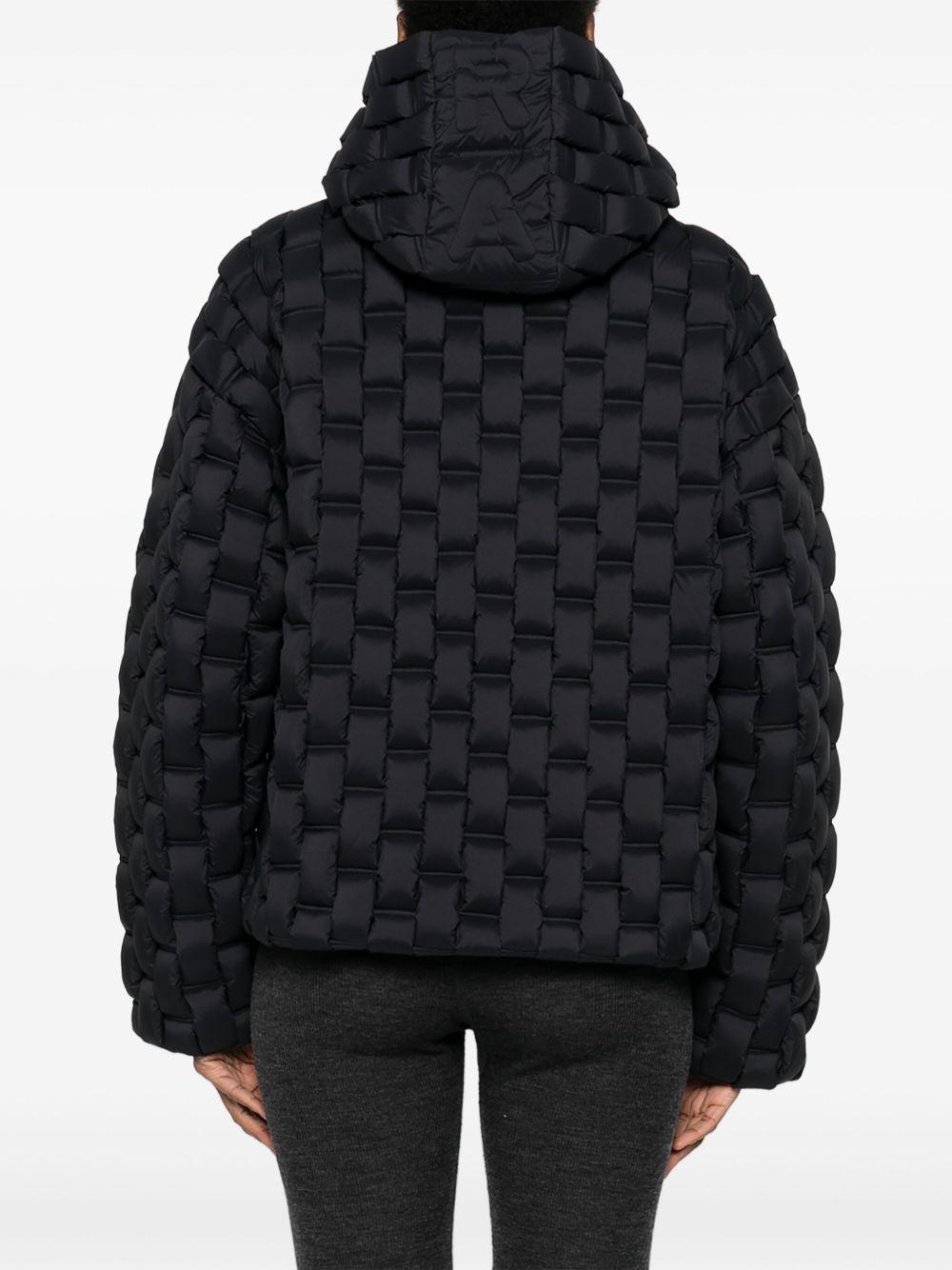 RAXXY Piumino nero con design imbottito intrecciato