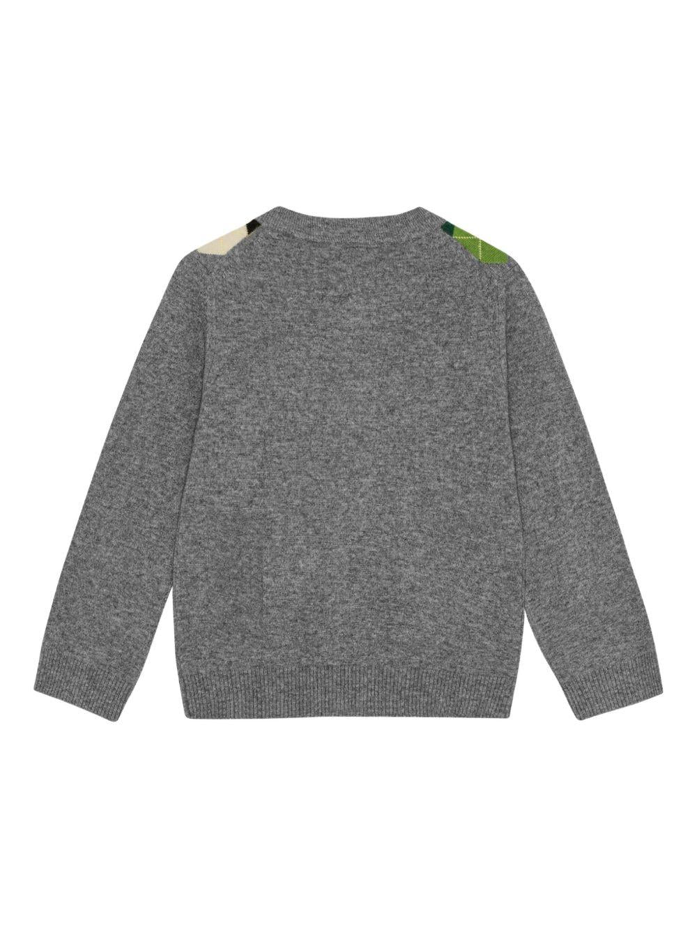 GANNI Cardigan grigio a rombi