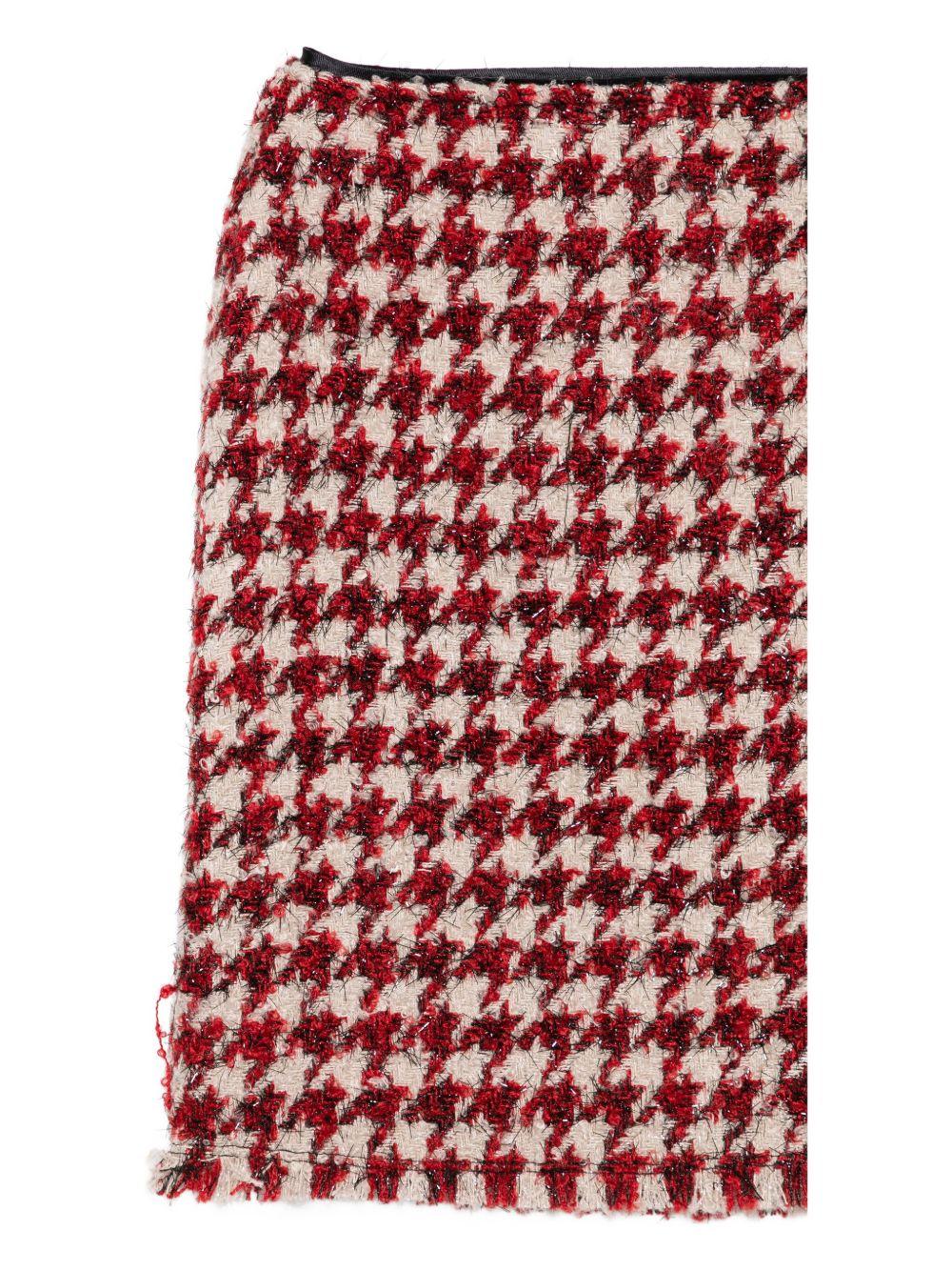 LIUJO Minigonna rossa con motivo pied-de-poule