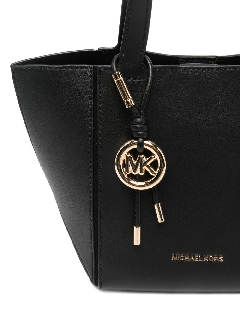 MICHAEL KORS Borsa tote 'Jordi' in pelle nera con logo