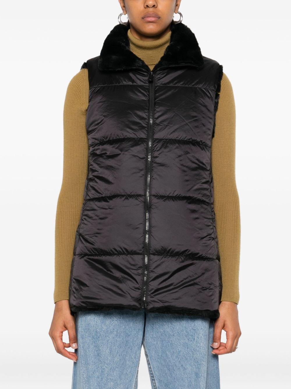 SAVE THE DUCK Gilet 'Nives' in ecopelliccia nera